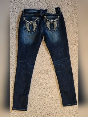 Miss Me Skinny Jeans Size 27 Bling Rhinestone Pocket